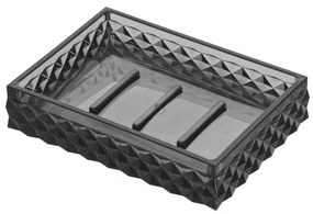 Porta Sapone Nero Trasparente in Plastica da Appoggio