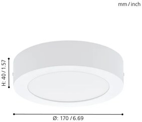 Eglo 94072 - Plafoniera LED FUEVA 1 LED/10,89W/230V
