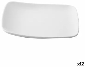 Piatto da Dolce Ariane Vita Quadrato Ceramica Bianco (20 x 17 cm) (12 Unità)