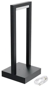 Lampada da Tavolo Ricaricabile 2.2W IP54 CCT Serie VELA - Nera