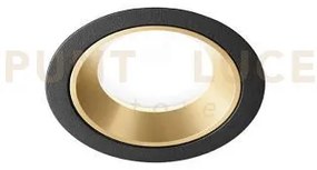 Athos faretto da incasso nero-ottone spazzolato ip54 in gesso e all...