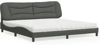 Letto con Materasso Grigio Scuro 200x200 cm in Tessuto 3208556