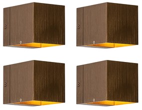 Set di 4 lampade da parete intelligenti bronzo scuro 8 cm con WiFi G9 - Transfer