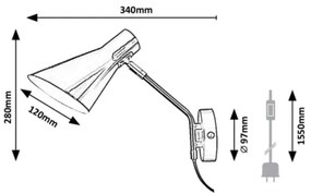 Rabalux 4504 - Lampada da muro ALFONS 1xE27/25W/230V