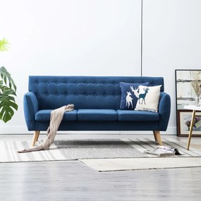 Divano A 3 Posti Rivestito İn Tessuto 172x70x82 Cm Blu /
