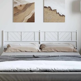 Testiera İn Metallo Bianco 193 Cm /