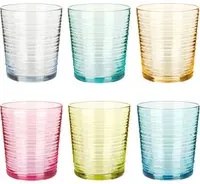 Set bicchieri acqua colorati in vetro da 6 pezzi