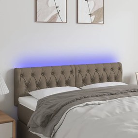 Testiera A Led Tortora 144x7x78/88 Cm İn Tessuto /
