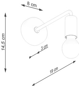 Sollux SL.1449 - Applique NORAH 1xE27/15W/230V nero