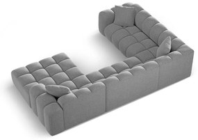 Divano angolare grigio chiaro (con penisola a sinistra/a U) con rivestimento in ciniglia Treno – Cosmopolitan Design