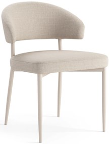 IRIS Beige (tessuto Basel 24)/telaio beige - MODERNA SEDIA IMBOTTITA PER SALONE /SOGGIORNO IN STILE BOHO