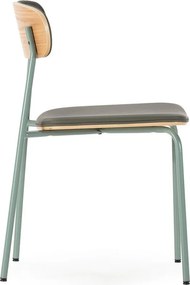 Sedie da pranzo in set verde scuro in imbottito impilabili 2 pz Saula – Marckeric