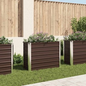Letto Rialzato Giardino Marrone 100x40x77 Cm İn Acciaio Zincato /