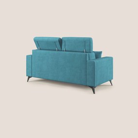 Pegaso divano letto con poggiatesta reclinabili e rivestimento T02 azzurro