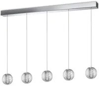 Lampadario A Sospensione Contemporaneo Diamond Metallo Cromo Led 27W 3000K Ip20