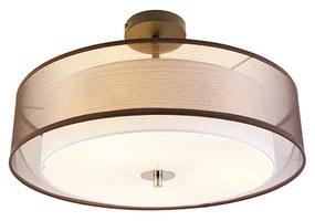 Smart plafondlamp bruin met wit 50 cm 3-lichts incl. 3 Wifi A60 - Drum Duo