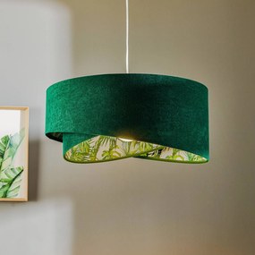 Maco Design Lampada a sospensione Vivien, verde con stampa floreale all-over