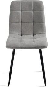 Sedia da pranzo in tessuto Grigio Chiaro gambe metallo nere - KATERINE 2 sedie