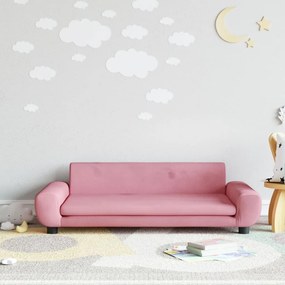 Divano Per Bambini Rosa 100x54x33 Cm İn Velluto /