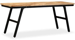 Panca İn Legno Di Teak Di Recupero E Acciaio 110x35x45 Cm /