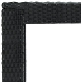 Tavolo da bar da giardino nero 100x60,5x110,5 cm polyrattan