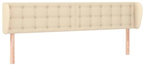 Testiera ad orecchio crema 163x23x78/88 cm in tessuto