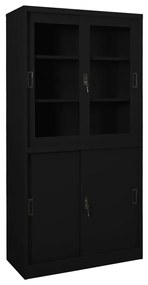 Armadio Per Ufficio Anta Scorrevole Nero 90x40x180 Cm Acciaio /