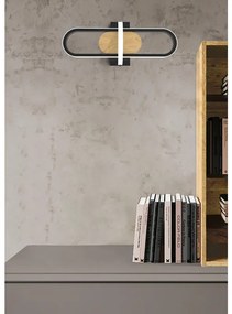 Applique LED industriale Avenue nero IP20, luce bianco naturale 1040 lumen, NOVECENTO