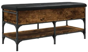 Panca porta scarpe rovere fumo 102x42x45 cm legno multistrato