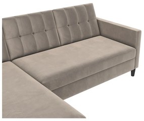 Divano angolare beige in velluto Hartford - Støraa