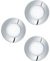 Faretto Ad Incasso Moderno Fueva 1 In Metallo Cromo 3 Luci Led 2,8W 3000K