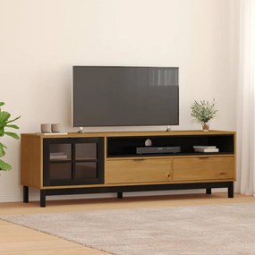 Mobile Tv Flam 158x40x50 Cm Anta İn Vetro Massello Di Pino /