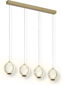 Sospensione Xstal vetro/oro L 65cm 1600 lumen