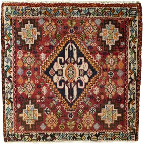 Shiraz Tappeto persiano 60 x 70 Rosso (Iran) Annodato A Mano