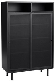 Armadietto nero in metallo con ante scorrevoli 90x140x40 cm Veep – Unique Furniture