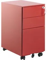 Armadietto mobile contenitore In Metallo Rosso Con 3 Cassetti Con Serratura A Chiave Ruote Industriali Moderni Home Office Garage