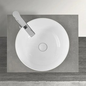 Lavamani da appoggio a bacinella 40 cm in ceramica bianco lucido