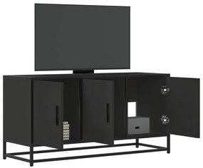 Mobile Tv Nero 100x35x50 Cm İn Truciolato E Metallo /