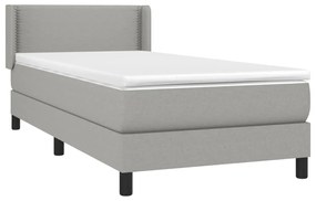 Giroletto a molle con materasso grigio chiaro 80x200 cm tessuto