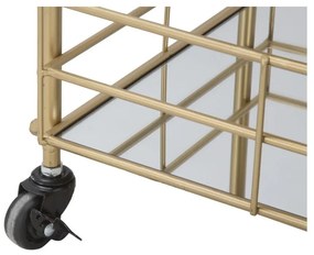 Carrello da portata a 3 piani con design Reo dorato Carrello - Mauro Ferretti