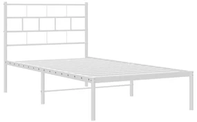 Giroletto con testiera metallo bianco 75x190 cm