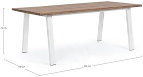 Tavolo OSLO gambe bianche 200&#215;100 cm