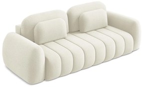 Divano beige allungabile/con contenitore con rivestimento in bouclé 266 cm Pele – Makamii