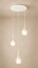 Sospensione Cecina bianco paralume trasparente 3xE27 ø40cm LA MIA LUCE