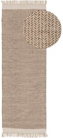 benuta Pure Tappeto passatoia in lana Kim Beige 70x200 cm - Tappeto fibra naturale