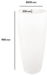 Vaso Illuminabile Tondo Ø33 H90cm E27 Colore Bianco