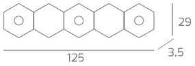 Plafoniera Moderna 5 Moduli Hexagon Metallo Bianco 3 Luci Led 12X3W