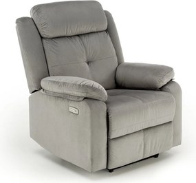 Poltrona reclinabile Loris in tessuto grigio - H105 cm