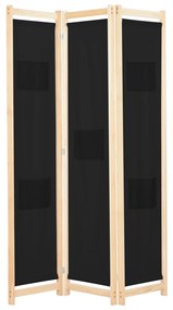 Divisorio A 3 Pannelli Nero 120x170x4 Cm İn Tessuto /
