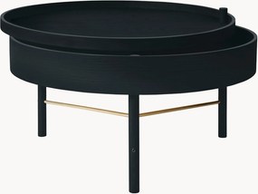 Tavolino rotondo in legno di quercia con vano contenitore Turning Table